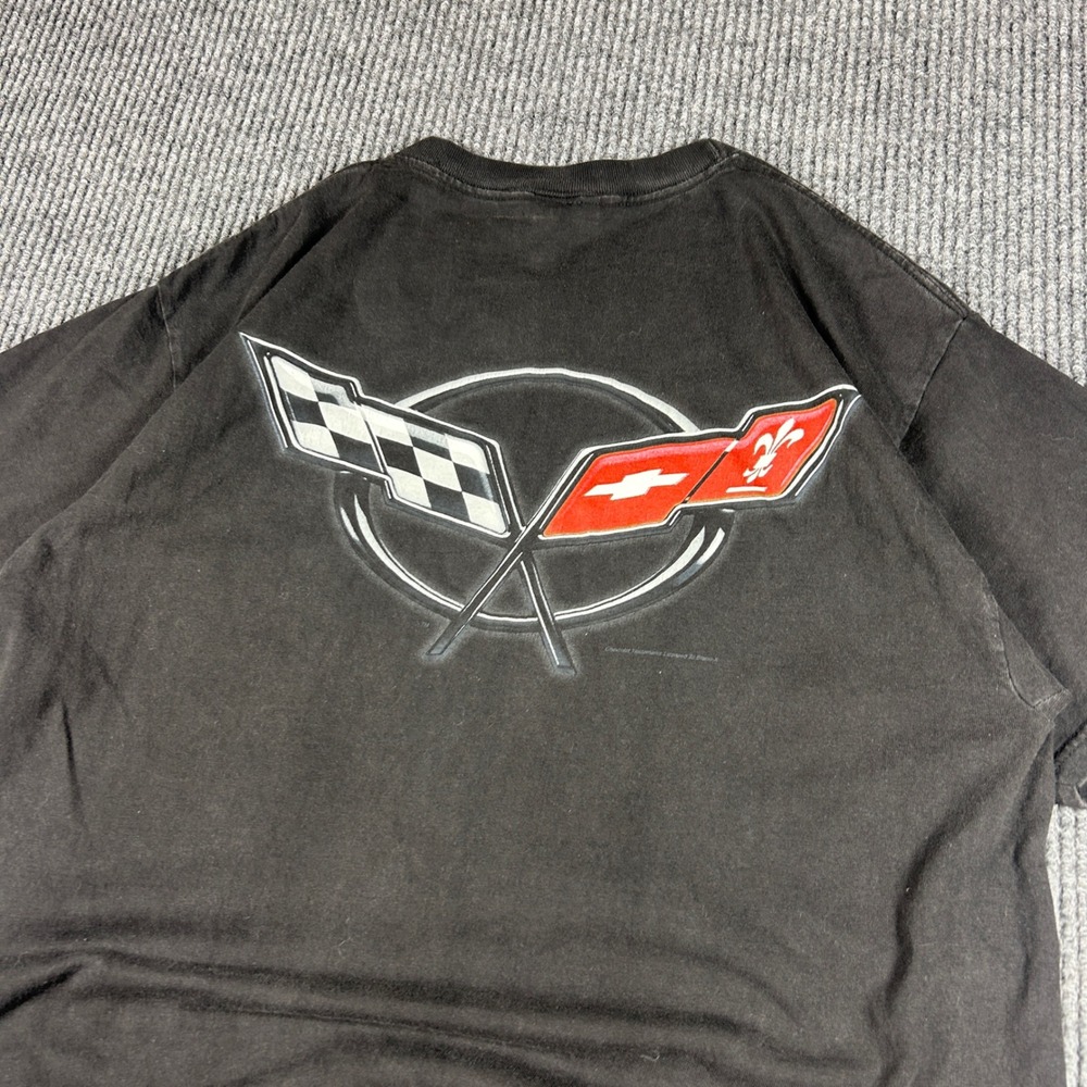 Vintage Hanes Shirt Men's L Comfort-T Corvette Graphic Black C5 Logo Streetwear